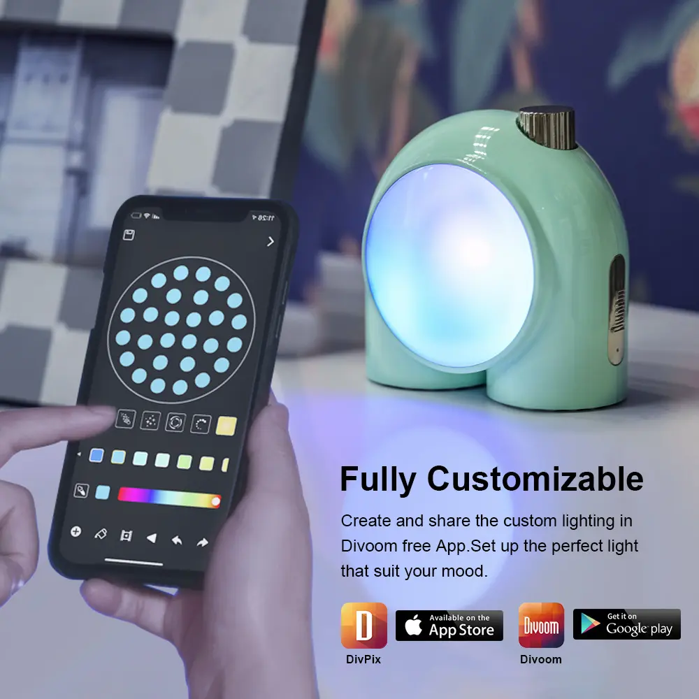 Divoom Planet-9 Night Light Lamp RGB LED Light with Programmable Effects Decorative Gifts Neon Light Atmosphere Bedside Lamp