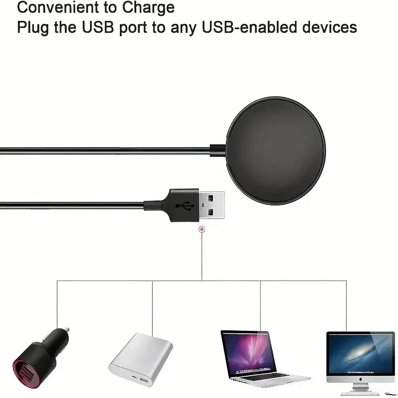 Wireless Watch Charger For Samsung Galaxy Watch 3 4 5 6 7 8 Pro/Active 2 Portable USB Type C PD Cable Fast Charging Dock Station