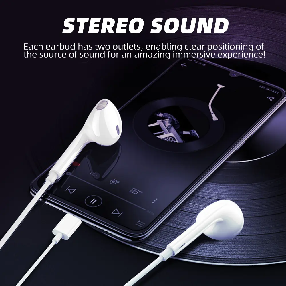 Wired Bluetooth Earphones for Apple 7 Android Huawei Xiaomi Type-C In Ear Earphones