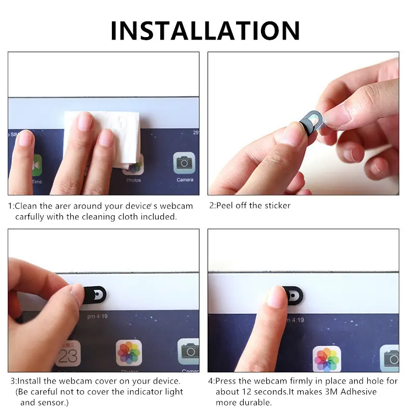 Webcam Cover Shutter Magnet Slider Plastic Camera Cover for iPad Tablet Web Laptop Pc Camera Mobile Phone Lenses Privacy Sticker