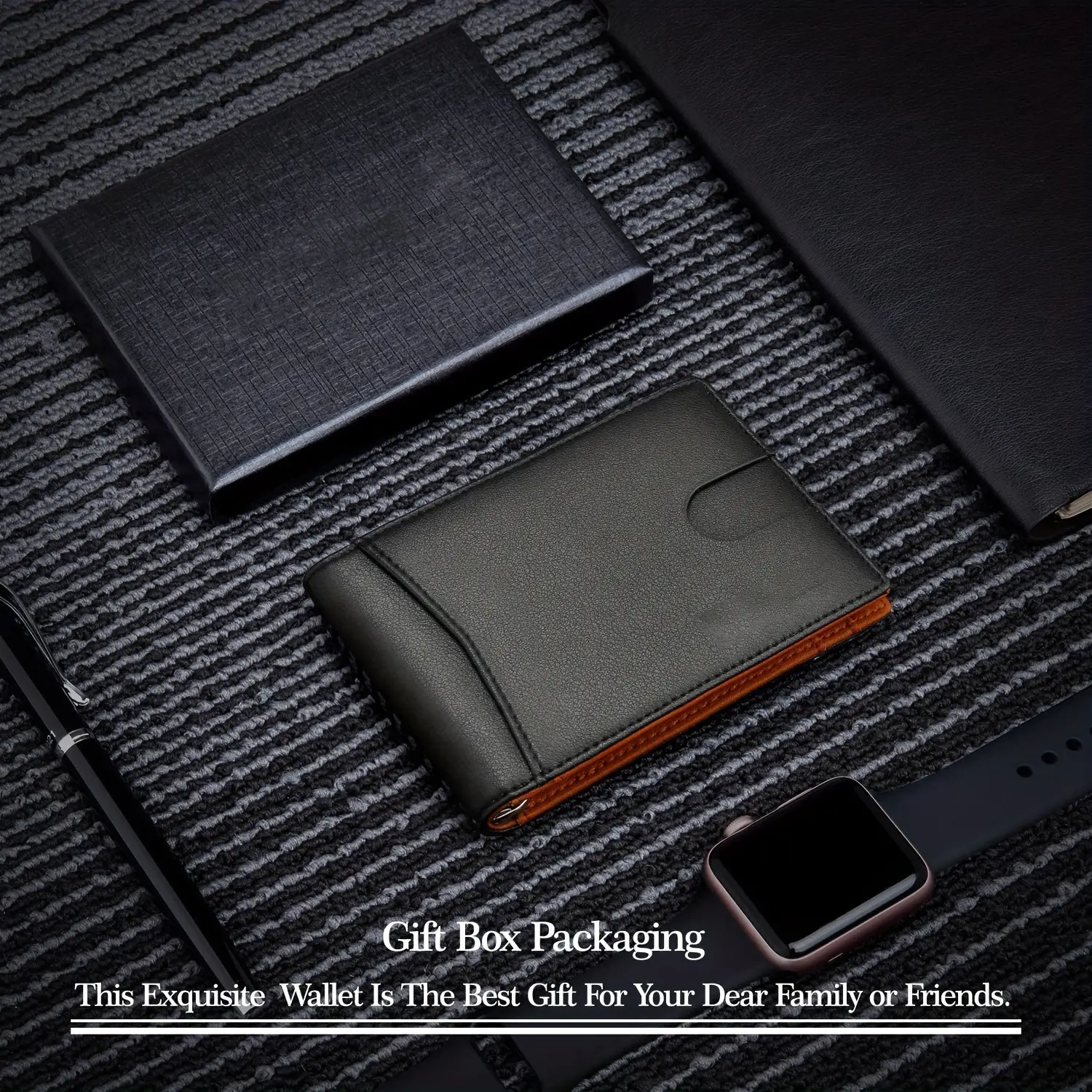 PU Leather  Slim Smart Wallet for Men with Money Credit Card Clip Mini RFID Blocking Leather Mens Thin Wallet Card Holder
