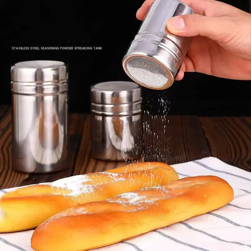 1pc Stainless Steel Chocolate Shaker Cocoa Flour Coffee Sifter 16Pcs Coffee Stencils Template Strew Pad Duster Spray Tools