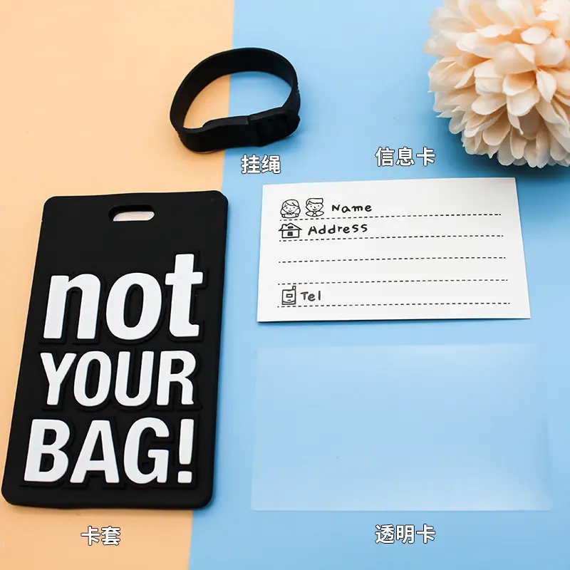 Creative Letter "Not Your Bag" Cute Travel Accessories Luggage Tags Suitcase Cartoon Style Fashion Silicon Portable Travel Label