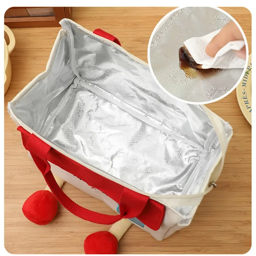 Cute House Lunch Box Bag Portable Cartoon Insulated Tote Bag with Handle Thickened Picnic Travel Storage Bags Students Snack Bag