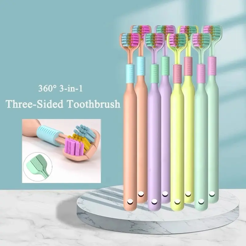 Three Sided Toothbrush Soft Bristle Tooth brush Ultra Fine Toothbrush Oral Care Safety Teeth Brush Oral Health Cleaner