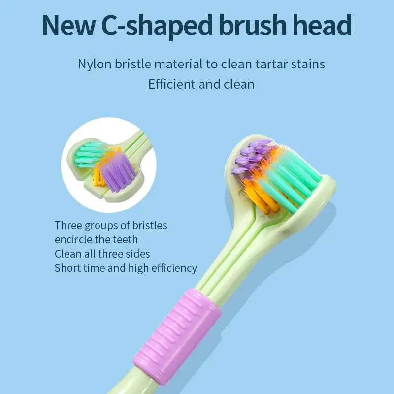 Three Sided Toothbrush Soft Bristle Tooth brush Ultra Fine Toothbrush Oral Care Safety Teeth Brush Oral Health Cleaner