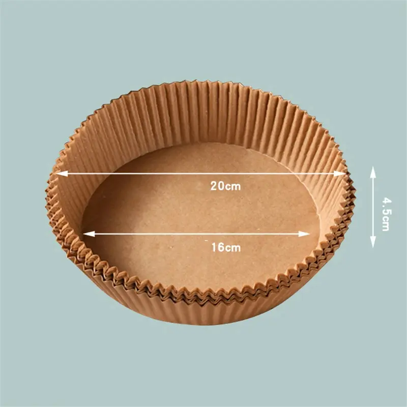 100 Pcs 16cm/20cm Air Fryer Disposable Paper Liner Non-Stick Barbecue Plate Round Oven Pan Pad for Air Fryer Micro-Wave