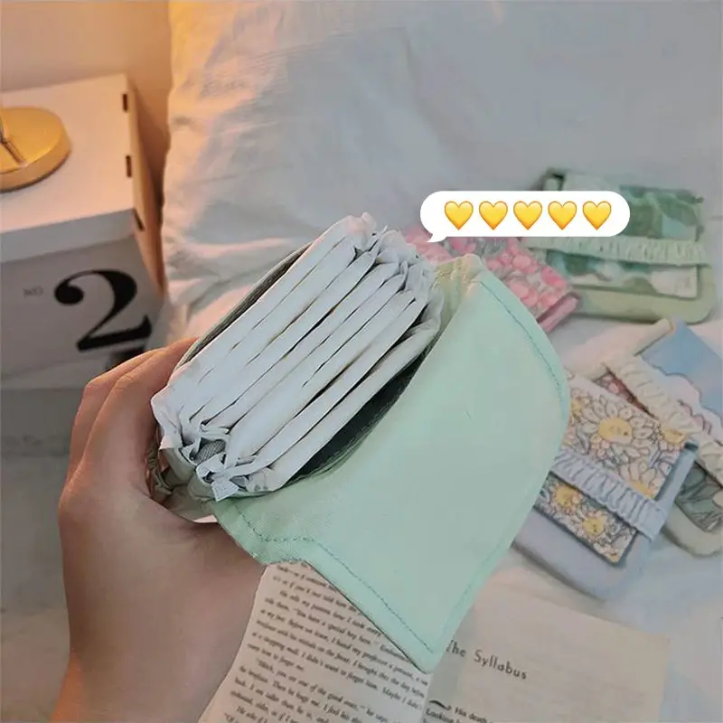 Mini Sanitary Napkin Storage Bags Girls Physiological Period Tampon Organiser Bag Women Makeup Storage Lipsticks Organizer
