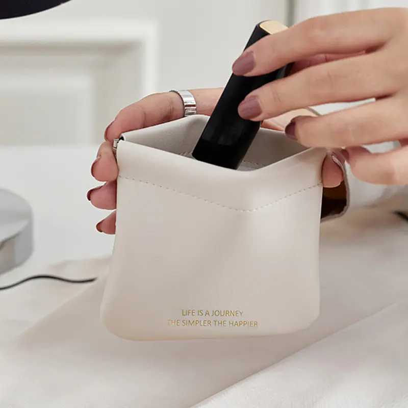 Small Makeup Bag Data Mini Portable Cable  Digital Storage Bag Automatically Closes Wired Earphones Carrying Bag Power Charger