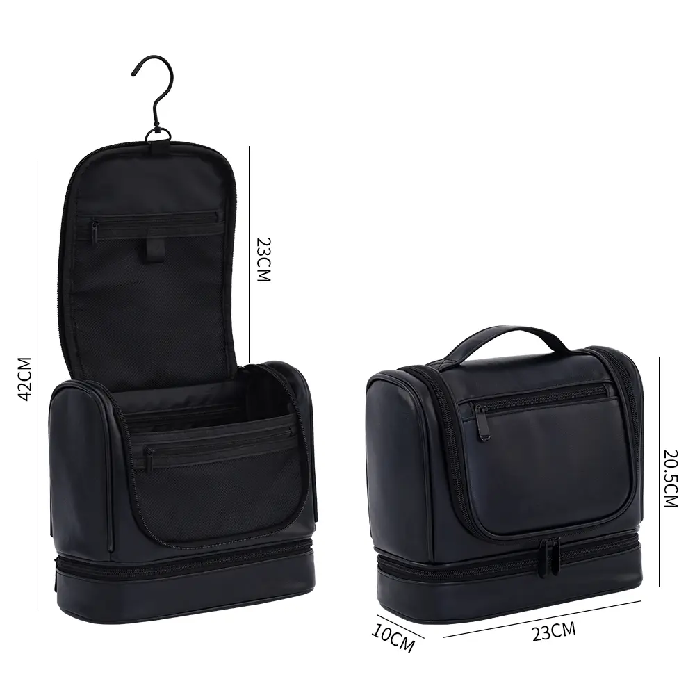 Men's Double-layer Business Toiletry Bag Large Capacity High-end Multi-functional Waterproof Cosmetic Wash Shaving Storage Bag