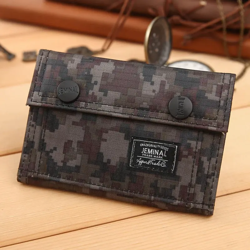 Casual Camouflage Folding Wallet Portable Short Change Purse ID Card Cash Coin Purse 2023 Simple Style Men's Small Clutch