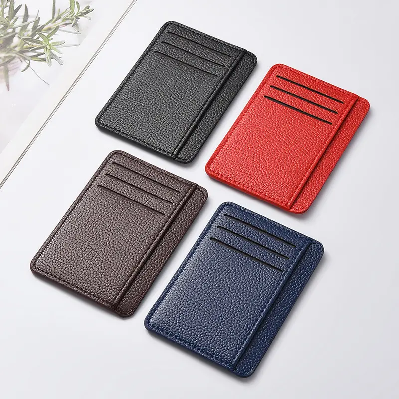 Large capacity PU card holder ultra-thin card bag, compact and exquisite multi slot student card bag, short wallet