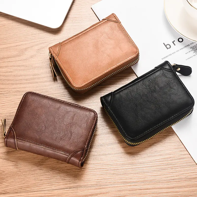 Women's Retro Large Capacity Card Holder Anti Magnetic Accordion Card Wallet