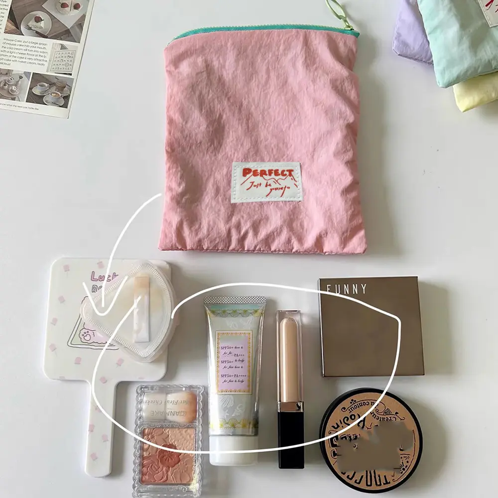 Cute Women Mini Zipper Makeup Bag Korean Macarone Lipstick Cosmetic Storage Pouch Wholesale Make Up Bags