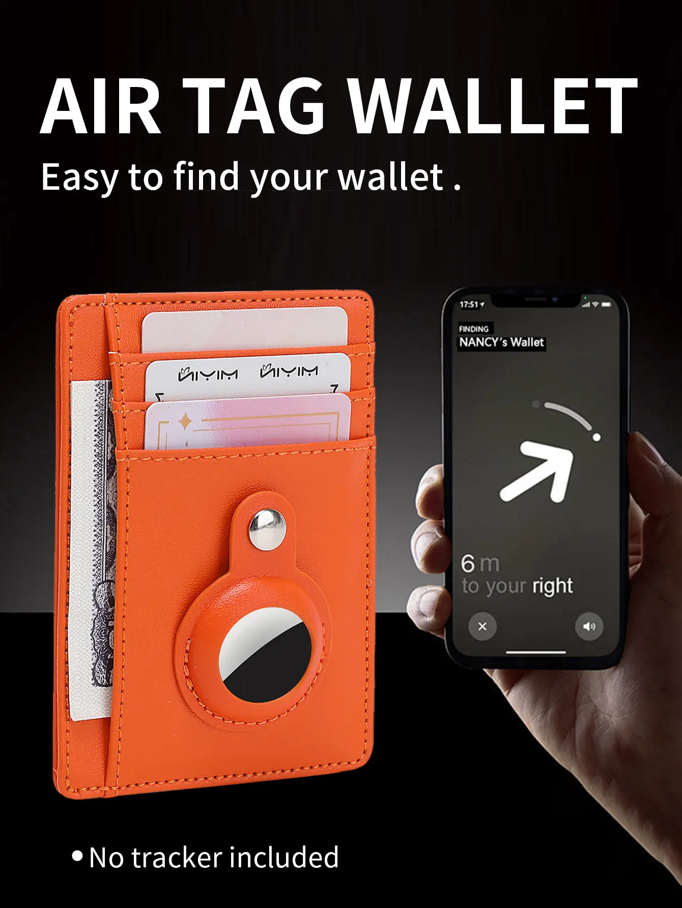 RFID Blocking Credit Card Wallet Ultra-thin Simple Apple Airtag Case ID Card Holder Men and Women Carbon Fiber Tracker Wallet