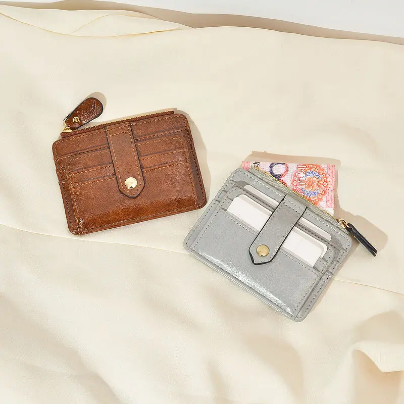 Fashion Small Men's Credit ID Card Holder Wallet Male Slim Leather Wallet with Coin Pocket Purse for Men Women