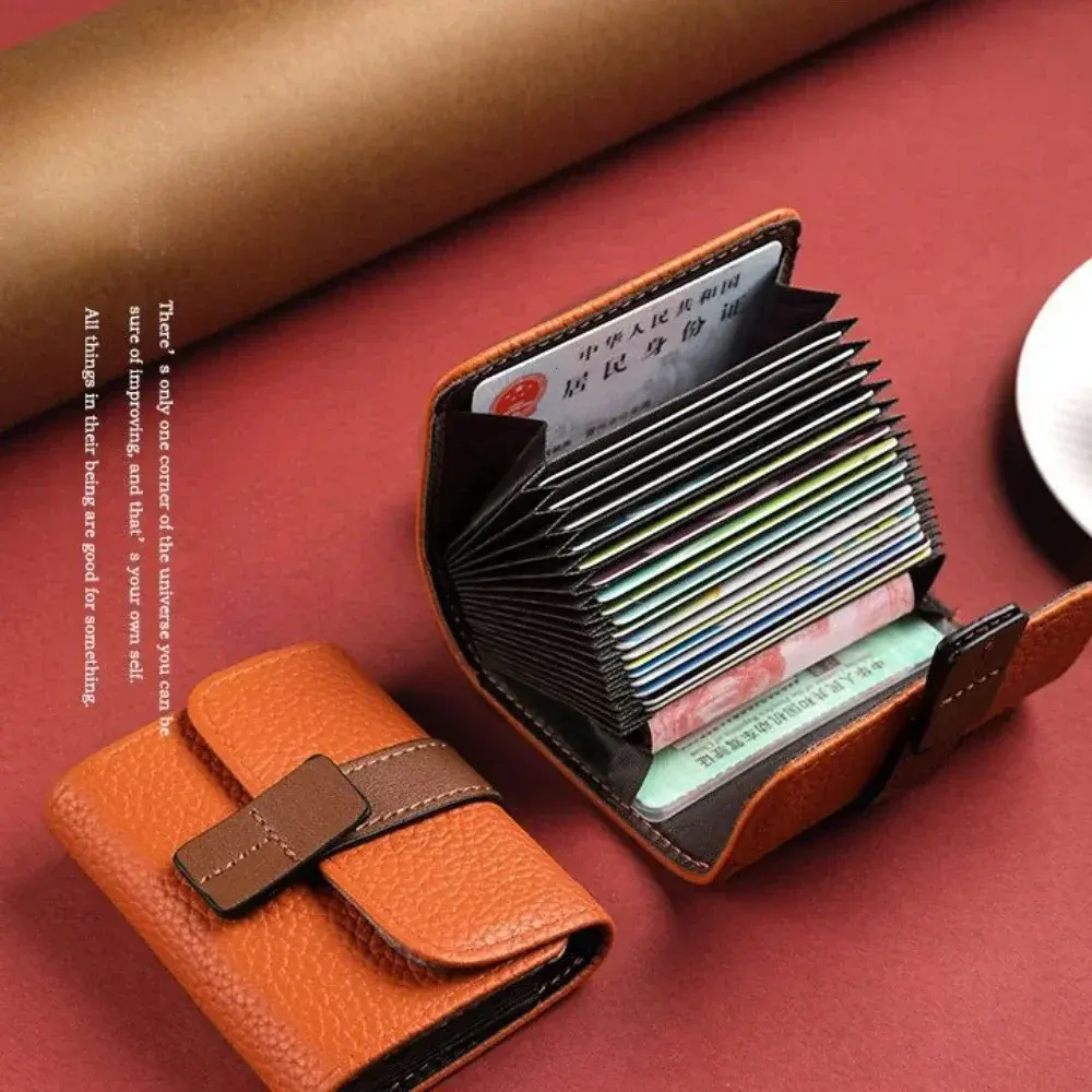 Solid Color PU Leather Women Multi-card Slot Credit Card Holder Business ID Card Case Wallet With Coin Pocket Driver License