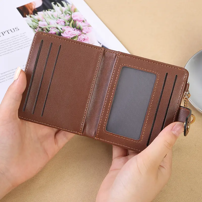 New minimalist women with keychain, multiple card slots, zero wallet, mini multifunctional small wallet card bag