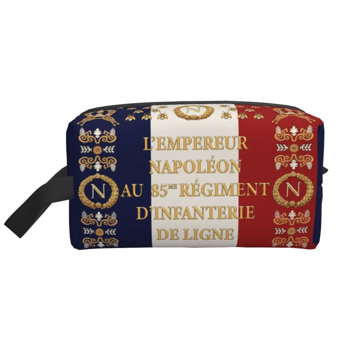 Custom Fashion Napoleonic French 85th Regimental Flag REMASTERED Travel Toiletry Bag Cosmetic Makeup Beauty Storage Dopp Kit