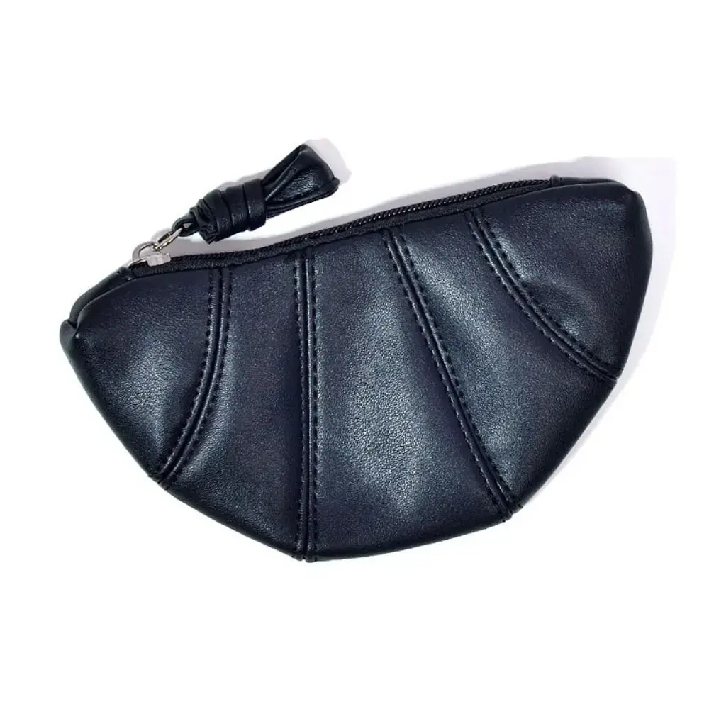 French ins Croissant Zipper Wallet Large Capacity Handbag Korean Fashion Texture Coin Purse Portable Makeup Lipstick Bag