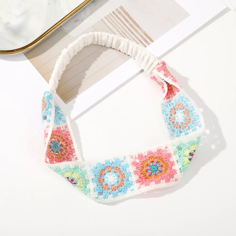 Knitting Flower Headbands Bandana Hair Band Women Retro Travel Headwarp Fashion Elastic Hair Accessories Hair Turban Scarf