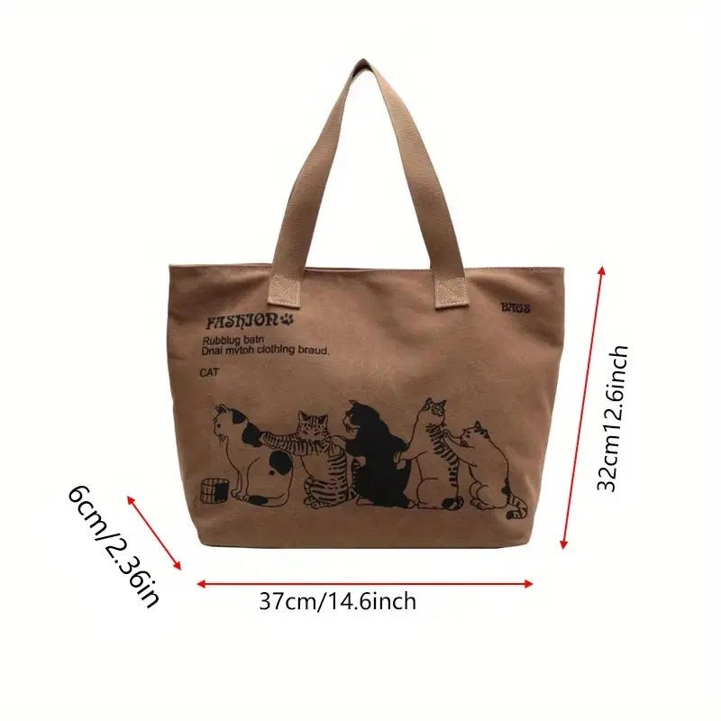 Women's Canvas Tote Bag Fashionable Spacious Durable Shoulder Bag with Zipper Closure and Classic Design Perfect for Work
