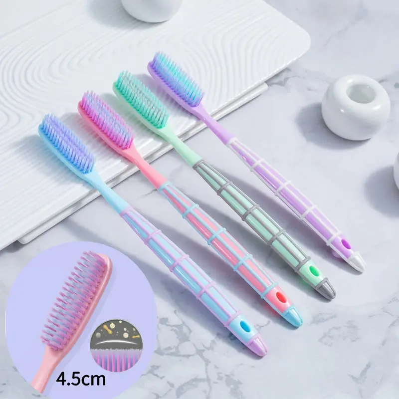 4pcs/set Super Long Toothbrush Soft Fur Large Brush Head Adult Toothbrush Manual Toothbrush Firm Toothbrush