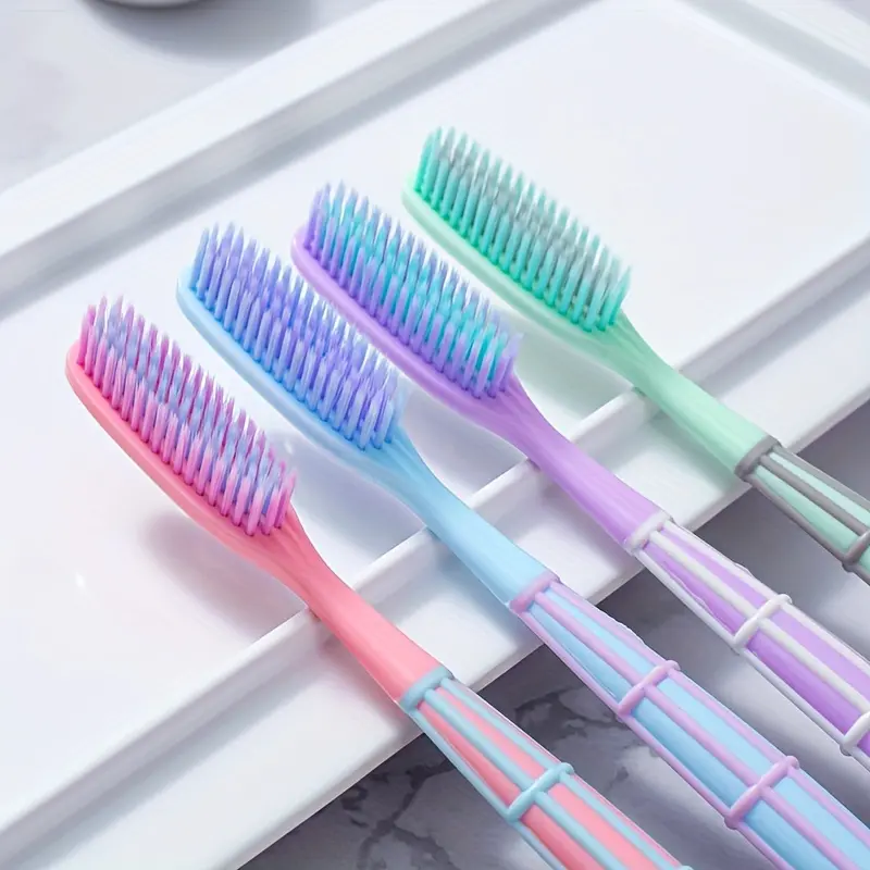 4pcs/set Super Long Toothbrush Soft Fur Large Brush Head Adult Toothbrush Manual Toothbrush Firm Toothbrush