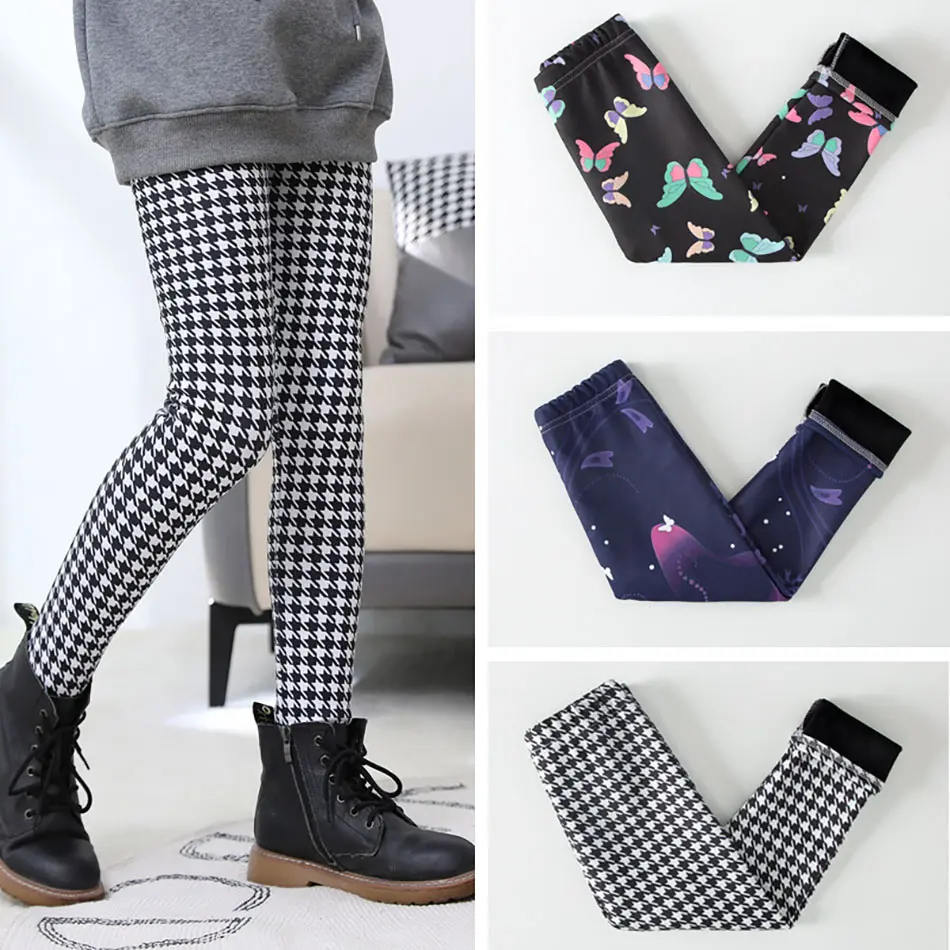 Extra Cozy Warmth Plush Lined Girls Winter Leggings High Elasticity Long Pants with Soft Fleece Suitable Autumn Winter Cold Days