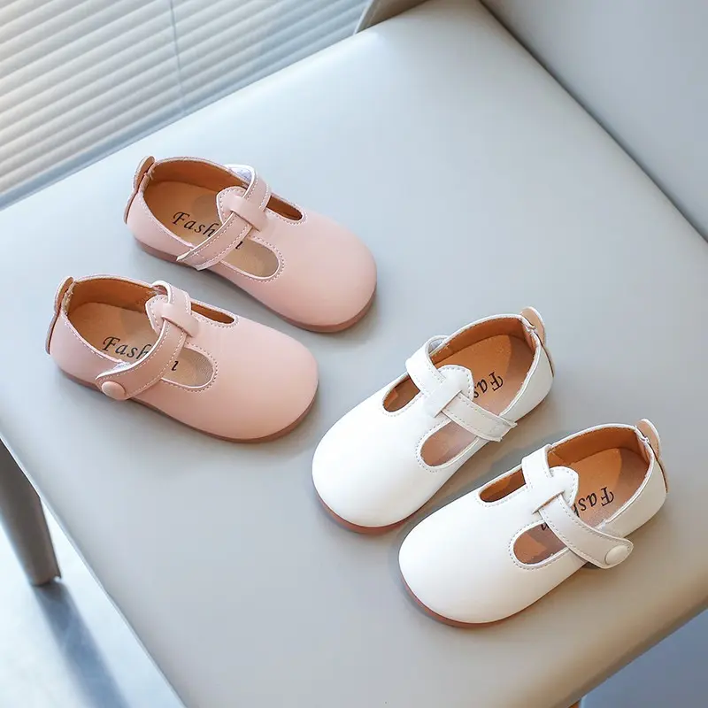 Toddlers Girls Leather Shoes Princess Sweet Simple Classic Kids Leather Flats for Medium Girl Children Dress Shoes for Wedding