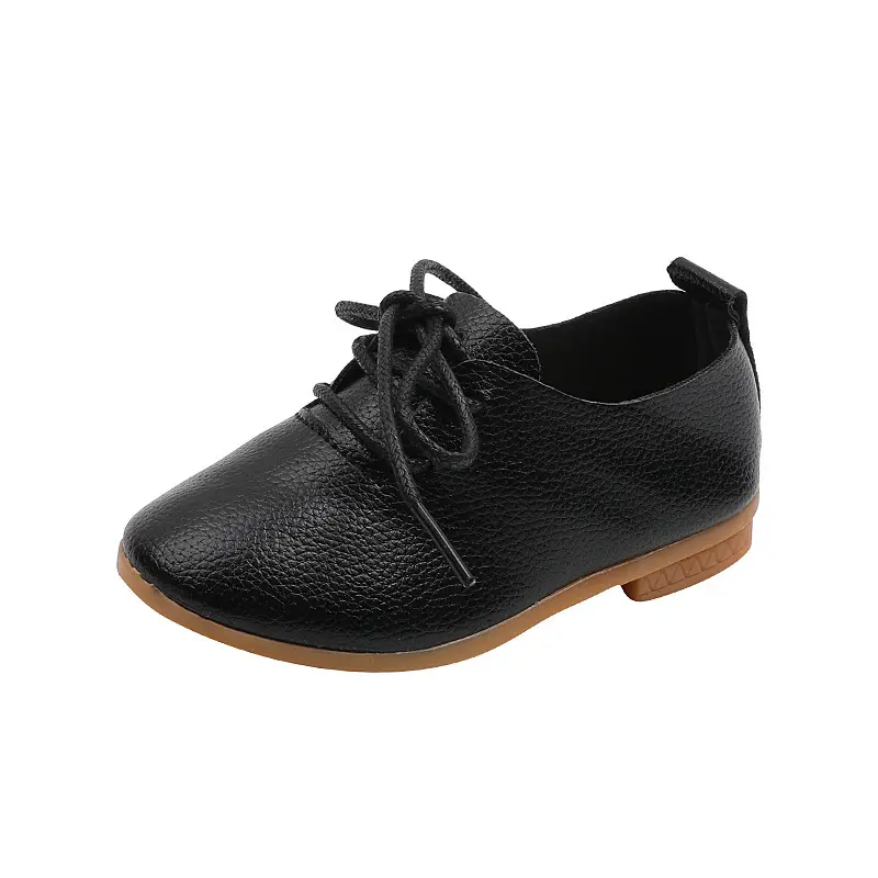 Korean version fashion girls small leather shoes British style lace up foreign-style low-top princess shoes kids outdoor breatha