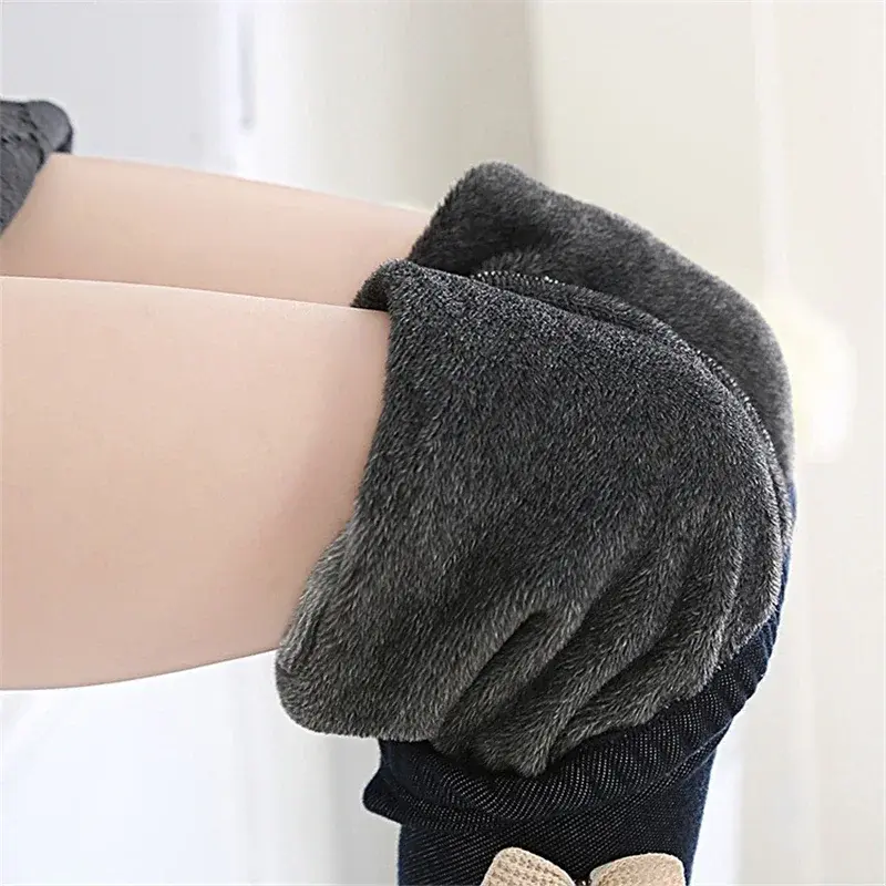 Girls Jean Pants Autumn Winter Warm Children Leggings Thicken Velvet Bowknot Kids Trousers Baby Girl Pants Icing Leggings