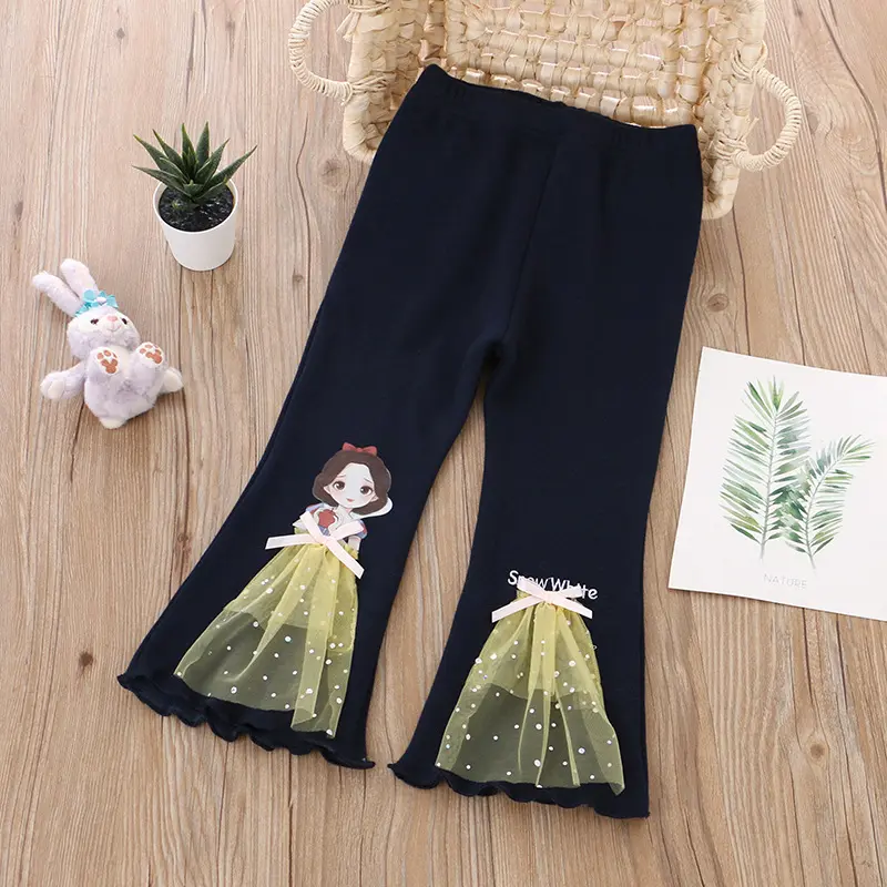 2025 New Baby Girl Pants Quality Cartoon Print Leggings Spring Autumn Children Skinny Pant Kid Long Trouser