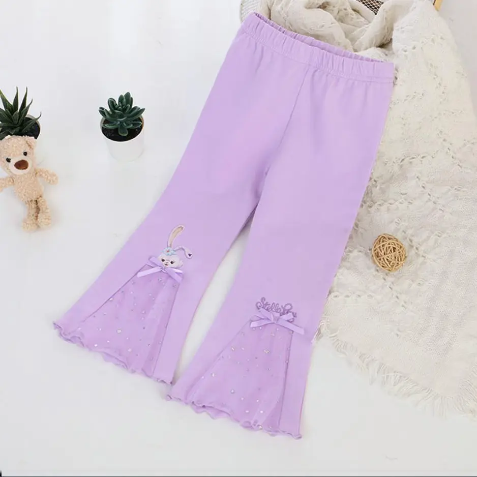 2025 New Baby Girl Pants Quality Cartoon Print Leggings Spring Autumn Children Skinny Pant Kid Long Trouser