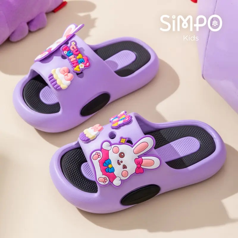 Children Thick Sole Anti-slip Suitable For Batnroom Bedroom Summer Home Slippers For Girls Indoor Cute Bunny Kids Footwear