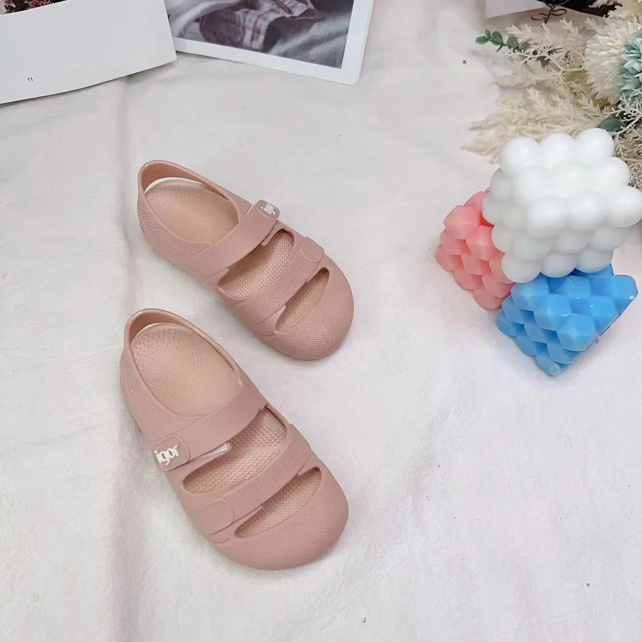 Kid Toddler Flat Breathable Fishermen Roman Shoes Children's Colorful Beach Comfortable Jelly Sandals Boy Girls Sandals SO098