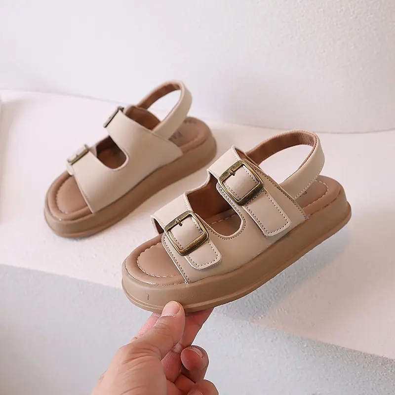 Kids Sandal 2024 New Summer Sandals for Boy Fashion Girls Thick Bottom Causal Sandals Children Beach Shoes Open-toe Hook Loop