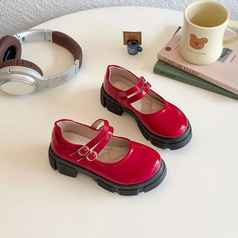 2025 Children Leather Shoes for Girls Spring Autumn New Fashion Korean Style Soft Bottom Anti-slippery Versatile Mary Jane Shoes