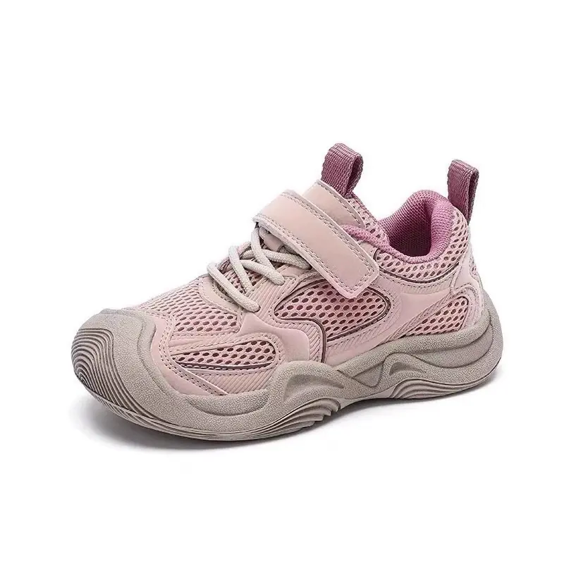 Students Running Shoes Toes Capped Non-slip Kids Sports Shoes Mesh Breathable 2025 Brand New Children Sneakers Comfortable