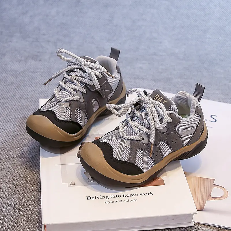 Children Casual Shoes Mesh Breathable Kids Running Shoes Toes Capped 2025 Spring Autumn New Students Sports Tennis Shoes Trendy