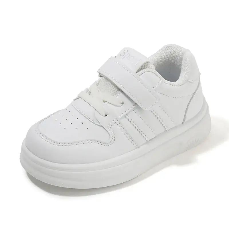 New Children Tennis Shoes Simple White Versatile Kids Sneakers for Girls PU Leather Boys Fashion Running Sneakers School Causal