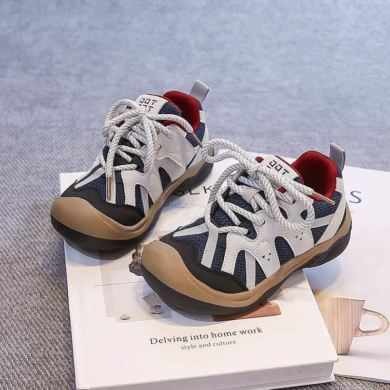 Children Casual Shoes Mesh Breathable Kids Running Shoes Toes Capped 2025 Spring Autumn New Students Sports Tennis Shoes Trendy