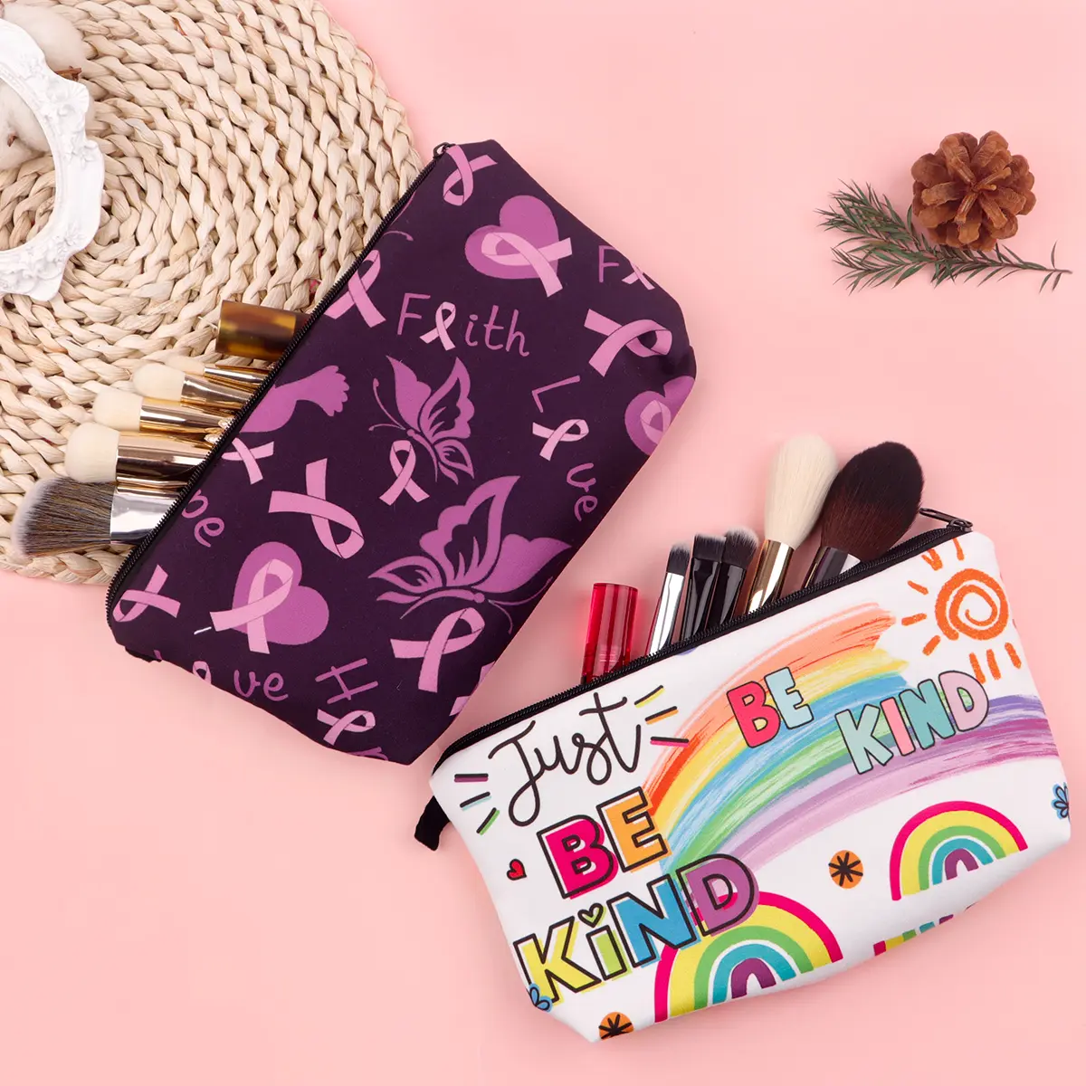 Medical Nurse Doctor Cosmetic Bags Portable for Women Mental Health Travel Storage Bag Lipstick Cosmetics Bags Organizer Case