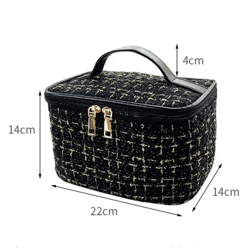 2024 New Women's Bag Knitted Style Makeup Bag Portable Portable Portable Makeup Bag Fashionable Large Storage Bag BX101