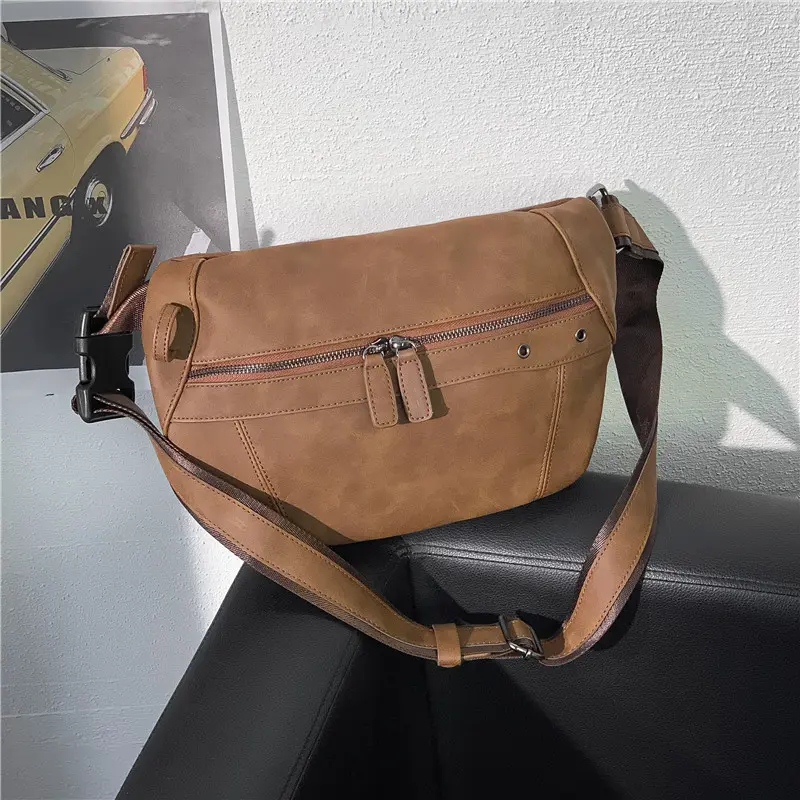 Anti Theft Fashion Small Chest Bag Sports Cycling Oblique Span Crossbody Shoulder Bag New Retro Men's Large-capacity Fanny Pack