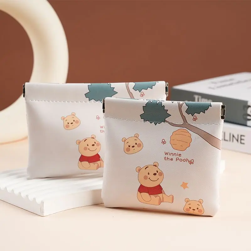 Automatic Closing Little Bear Storage Bag Zero Wallet Earphone Glasses Cosmetics Portable Storage Cosmetics Cartoon Small Bag