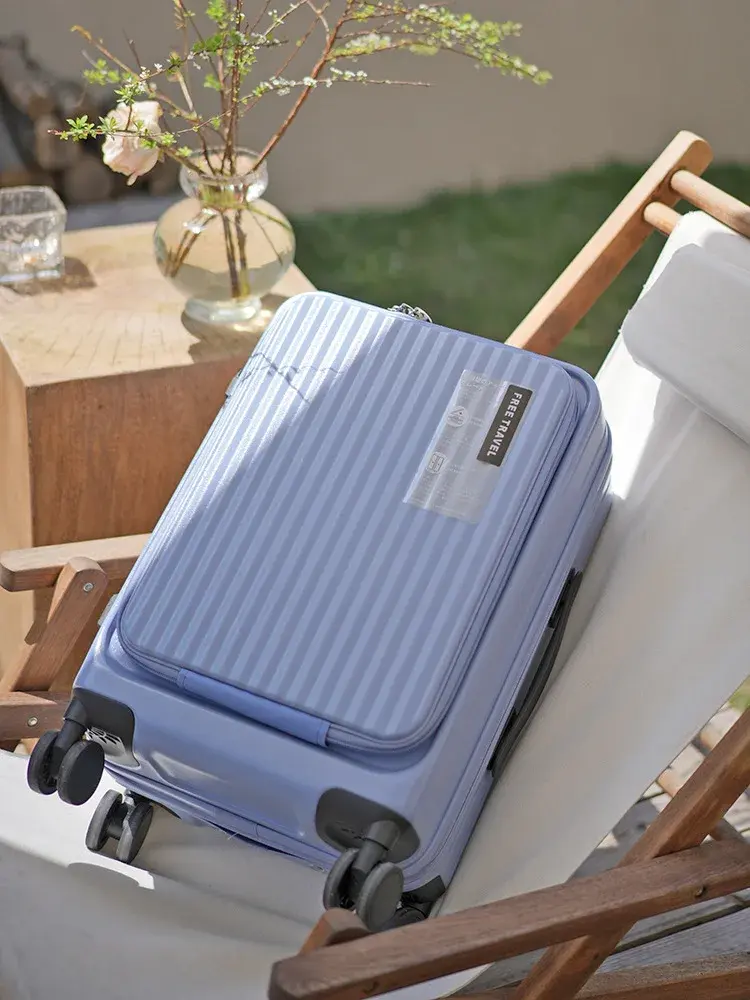 2025 New Front-Opening 20-inch PC Hard Shell Lightweight Rolling Travel Suitcase Expandable Multifunctional Cabin Trolley Case