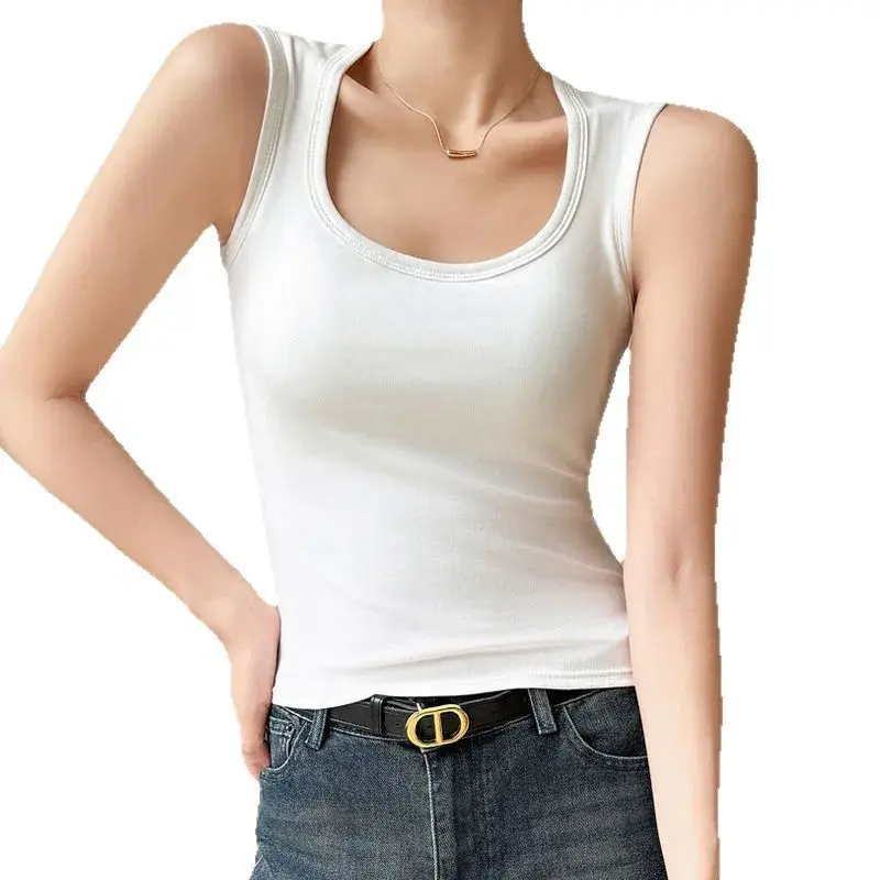 Gray Strapless Vest Women Summer No Bra Inner Wear with Chest Pad Workwear Slimming Top High-End Feeling Cotton Material