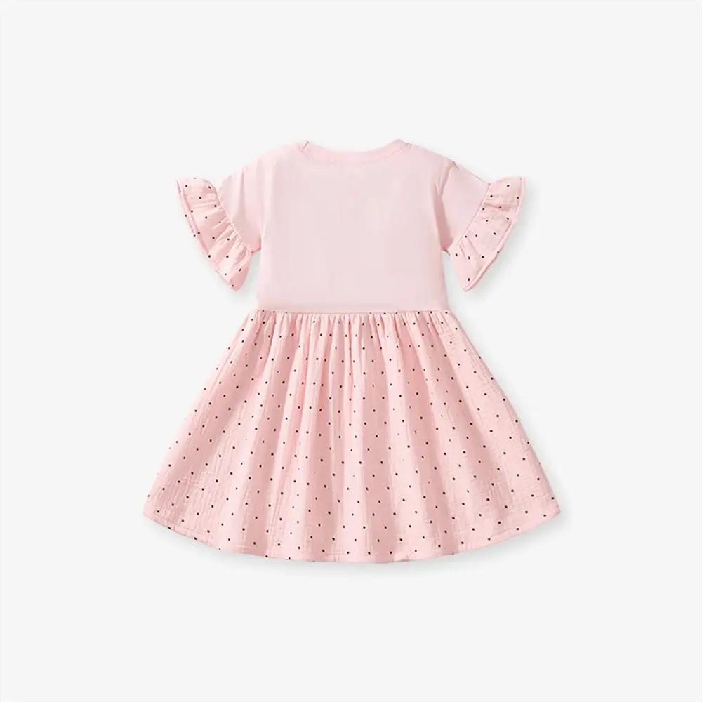 Baby Girls Dress Summer Pink Cute Elegant Princess Dress Birthday Party Clothes 2-7 Years Old