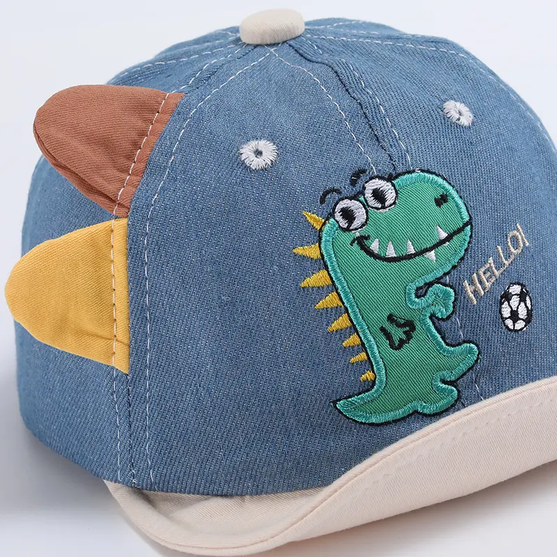Autumn Children 's Cartoon Hats School Boys Baseball Sports Embroidered Dinosaurs Outdoor Baby Caps for 6-24 Months Adjustable